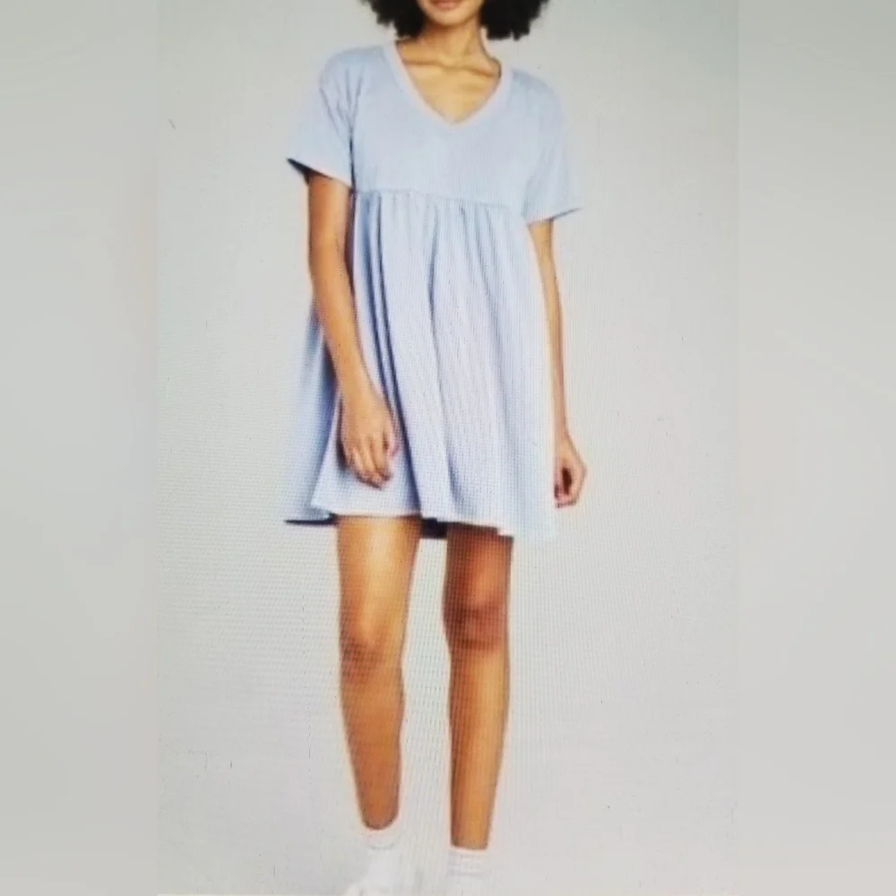 Wild fable baby blue babydoll swing Terry cloth knit dress Small - Picture 2 of 7